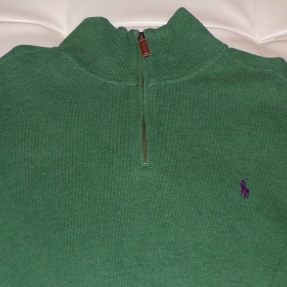 Polo Ralph Lauren Quarter Zip Sweater - XL Green - Picture 4 of 7
